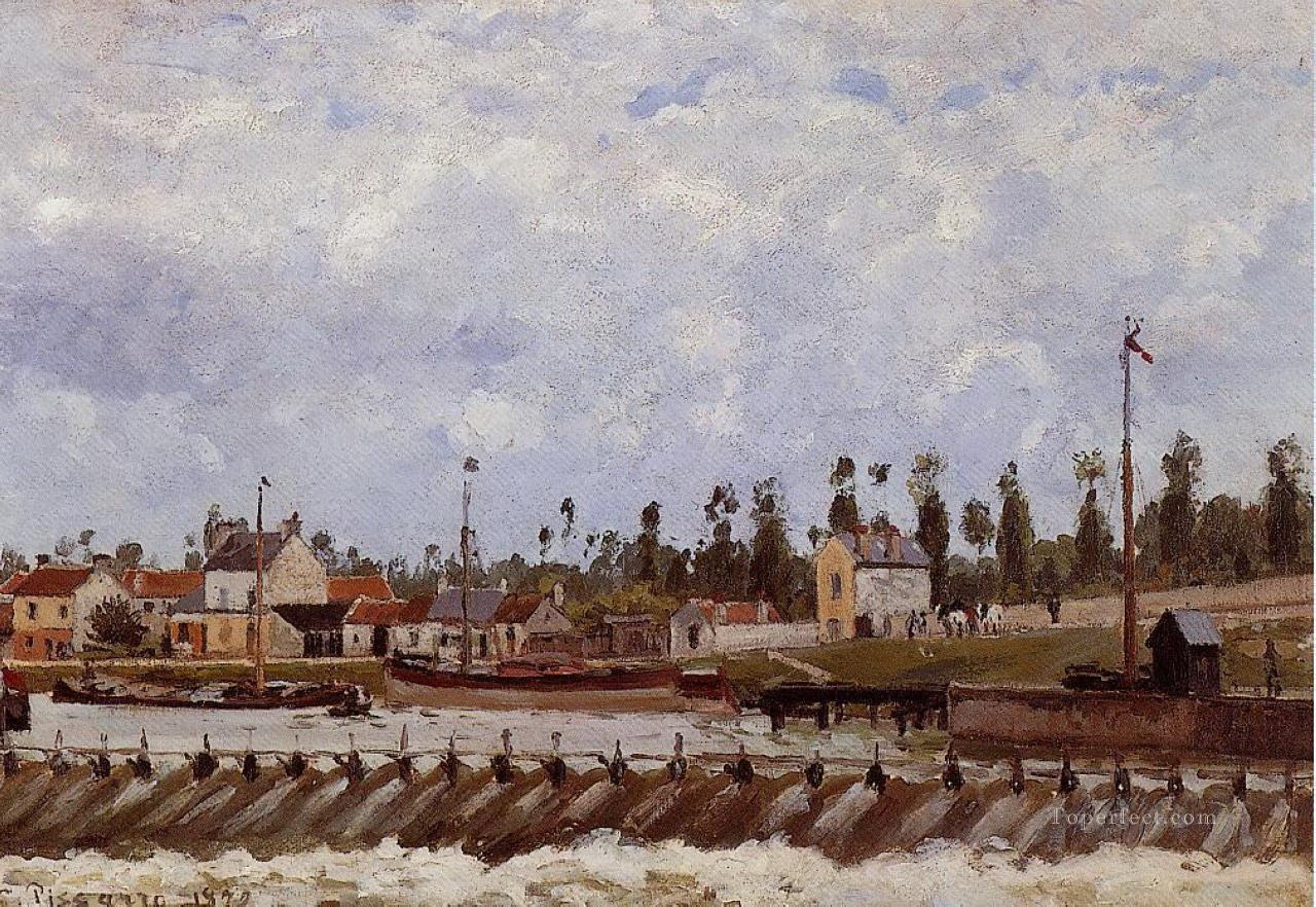 Presa de Pontoise 1872 Camille Pissarro paisaje Pintura al óleo